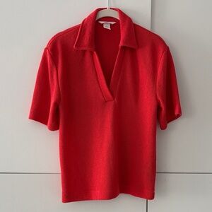 H&M Vibrant Red Short Sleeve Polo Top
